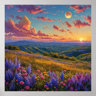 💜 Lavendel Fält Väggkonst Gårdsdekoration Present