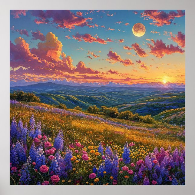 💜 Lavendel Fält Väggkonst Gårdsdekoration Present (Framsidan)