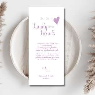 Lavendel Familj & Vänner Platskort Program
