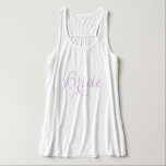 Lavendel Fancy Script Brud Linne Med Racerback<br><div class="desc">Anpassad bröllopspartdesign.</div>