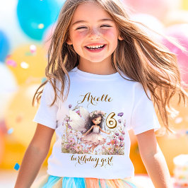 Lavendel Fantasi Ängsblomma pastell födelsedagsfir T Shirt