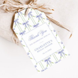 Lavendel Färgade Randiga Streck Preppy Bröllopsdus Presentetikett