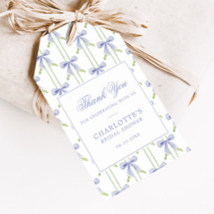 Lavendel Färgade Randiga Streck Preppy Bröllopsdus Presentetikett