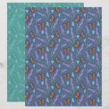 Lavendel Fjäril Scrapbook Papper