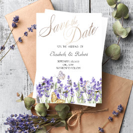 Lavendel Fjärilar Botanisk Spara Datumet