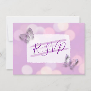 Lavendel Fjärilar Bröllop RSVP Inbjudningar