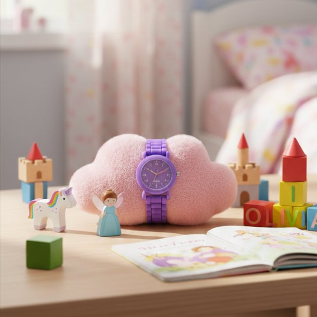 Lavendel flickor Personlig barnklocka  Armbandsur (Skapare uppladdad)
