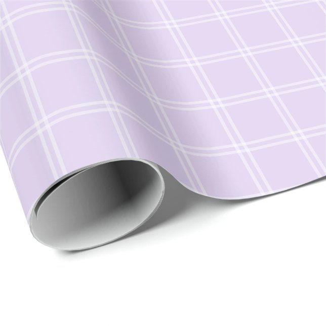 Lavendel Fönsterpanel Rutig Presentpapper (Rullad Hörn)
