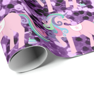 Lavendel för baby för Sequin för UnicornSparkl Presentpapper
