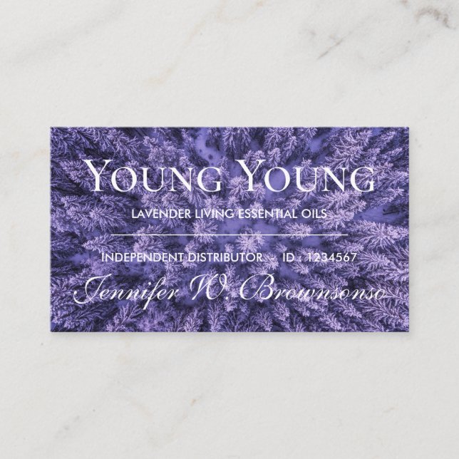 Lavendel Foto Logotyp Lila Essentialoljor Visitkort (Framsida)