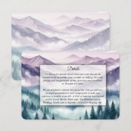 Lavendel Frost i den Alpina Dimmigan Bröllop Tilläggskort