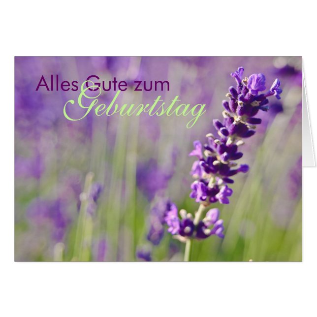 Lavendel •, Geburtstagskarte Hälsningskort (Framsidan Horizontal)