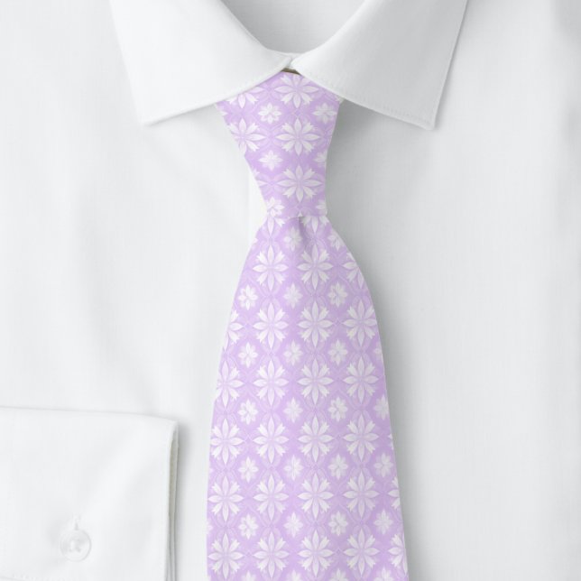 Lavendel Geometriskt Blommigt Slips (Skapare uppladdad)