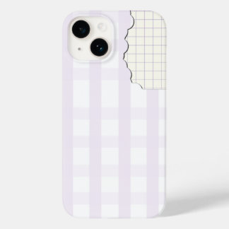 Lavendel Gingham Estetisk Telefonfodral Iphone 16