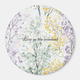 Lavendel Grön Gul Träd Magnet