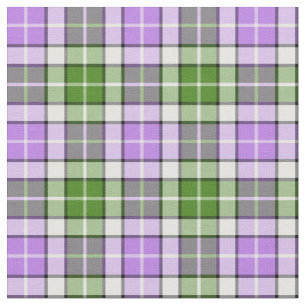 Lavendel, grönt och vitpläd tyg