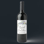 Lavendel gula rosor och Eucalyptus  Vin Etikett<br><div class="desc">En elegant och vintage design med eukalyptus,  gula rosor  och lavendel målad i romantisk akvarell. - kan anpassas för alla tillfällen-</div>