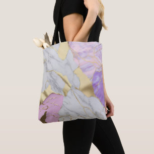 Lavendel & Guld Marmor Luxe Tygkasse