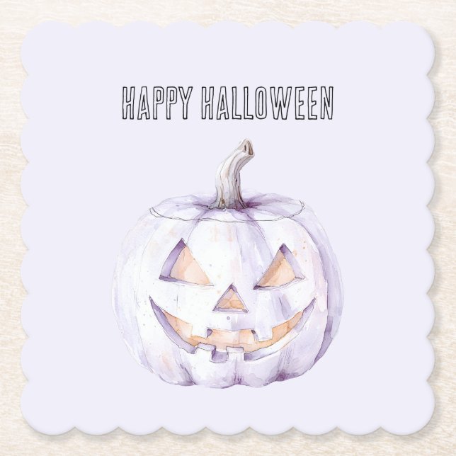 Lavendel Halloween Pumpa Underlägg Papper (Framsida)