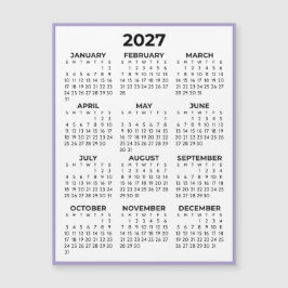 Lavendel Heldårsvy 2027 Magnetkalender