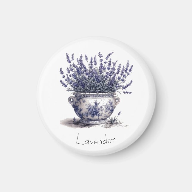 Lavendel i Delft Blå  Magnet (Framsidan)
