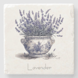 Lavendel i Delft Blått anpassningsbart  Stenunderlägg