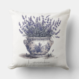 Lavendel i Delft Blått  Kudde