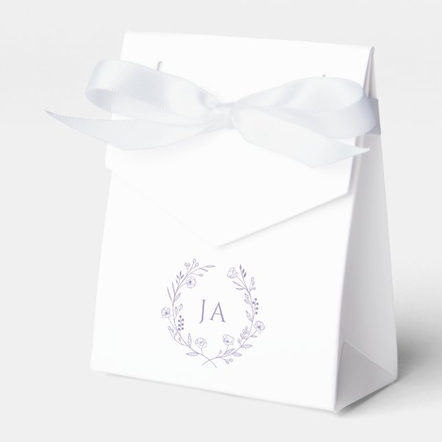 Lavendel Initialer Bröllop Presentaskar (Framsidan Sidan)
