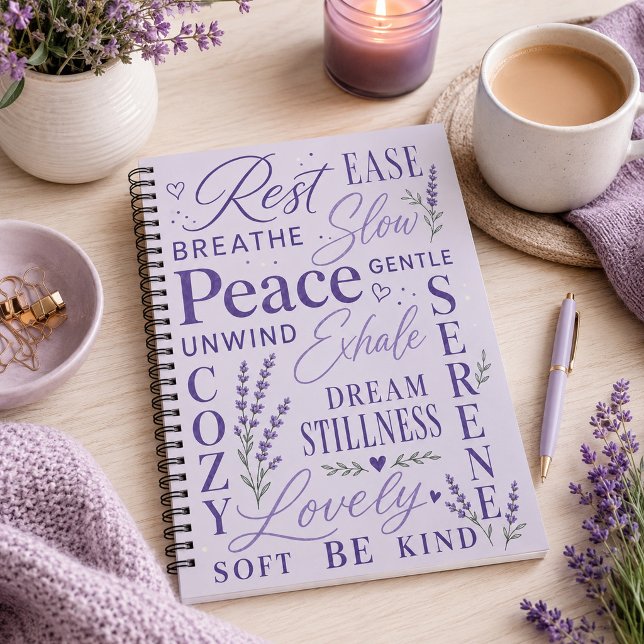 Lavendel Inspirerande Typografi  Anteckningsbok (Skapare uppladdad)