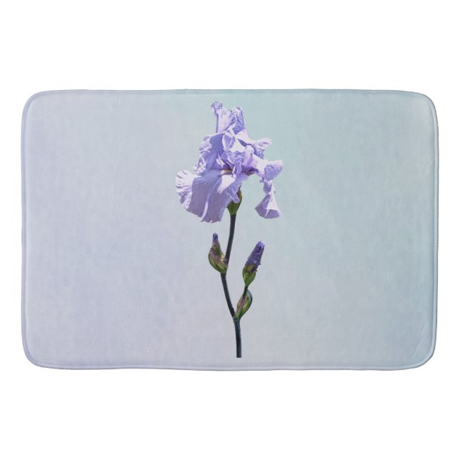 Lavendel Iris och knoppar Badrumsmatta (Framsidan)