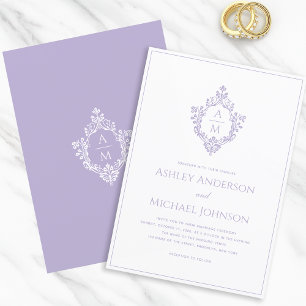 Lavendel Kam Mönster Klassisk Elegant Bröllop Inbjudningar