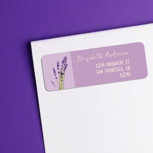 Lavendel Kärlek Bröllop Returadress Etikett (Skapare uppladdad)