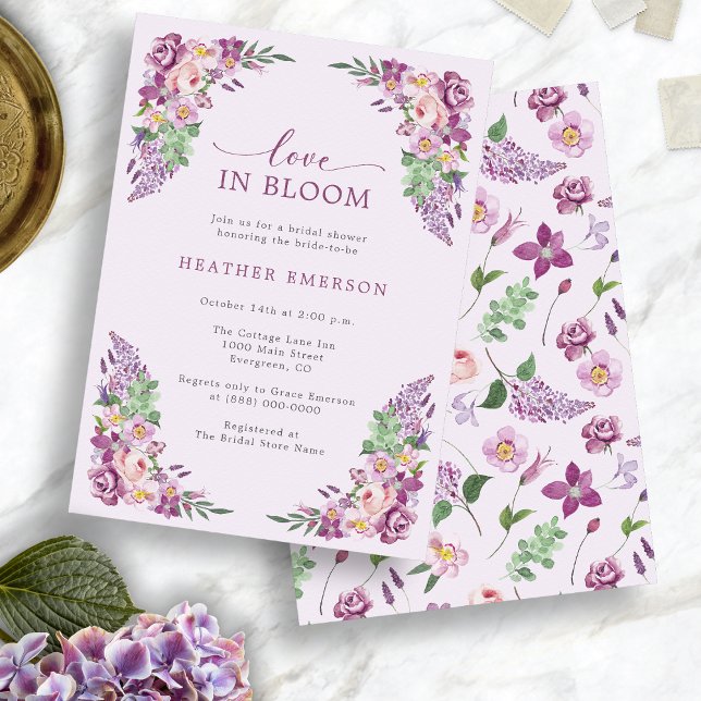 Lavendel Kärlek Bröllopsdusch Inbjudningar (Lavender Love Bridal Shower Invitation
)