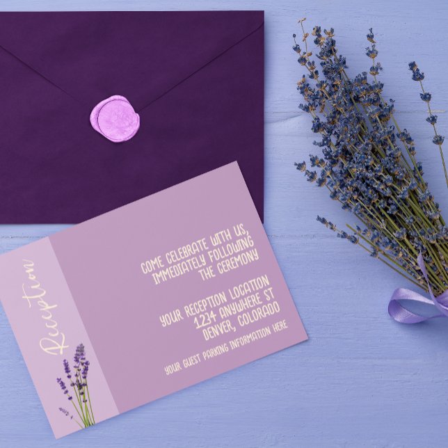 Lavendel Kärlek Bröllopsmottagning Tilläggskort (Skapare uppladdad)