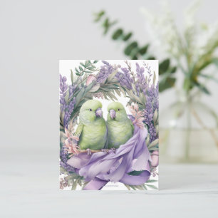 Lavendel Kärleksfåglar Vykort