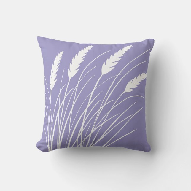 lavendel kastkudde med strandgräsdesign kudde (Framsida)