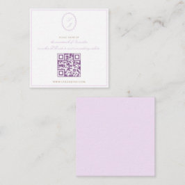 Lavendel Klassisk Monogram QR RSVP Bröllop Tilläggskort