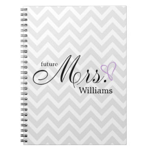 Lavendel klottrat framtida Fru för hjärta gifta Anteckningsbok