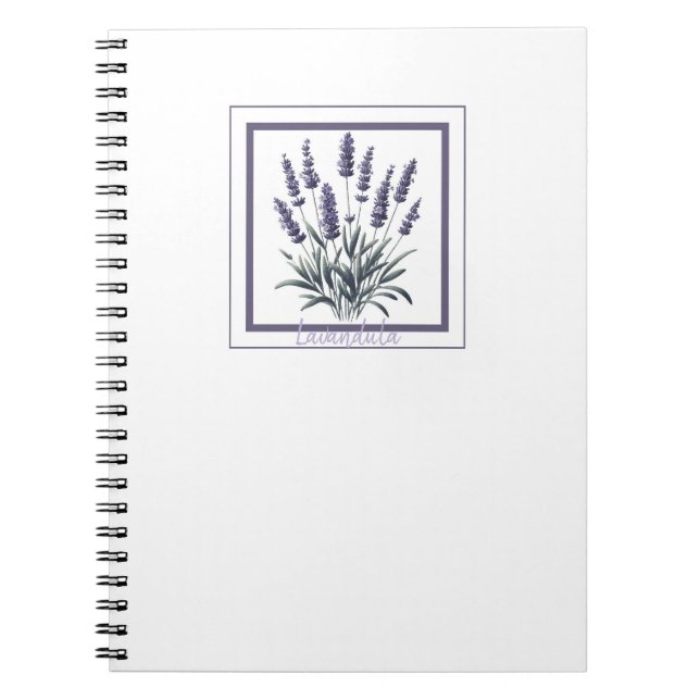 Lavendel Lavandula Blommig Blomma Örtjournal Anteckningsbok (Framsidan)