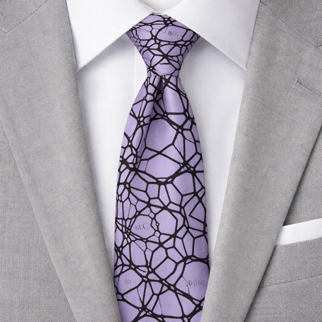 Lavendel Lekfull Excentrisk Geometrisk Monogram Slips (Skapare uppladdad)