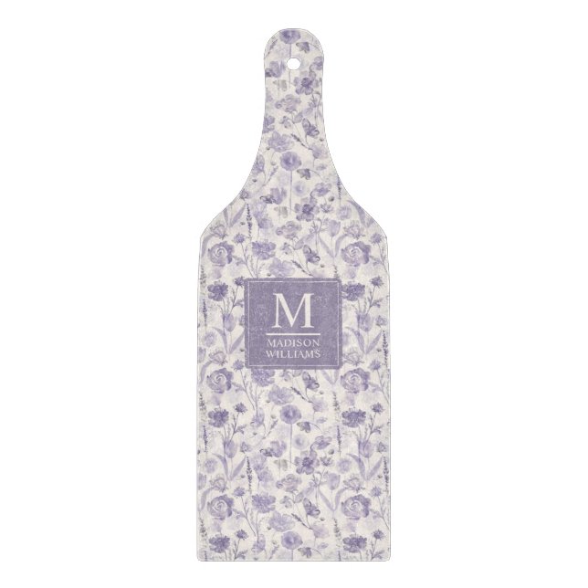 Lavendel Lila Akvarell Blommig Blommor Mönster (Framsidan)