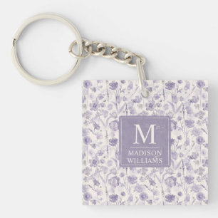 Lavendel Lila Akvarell Blommor Mönster