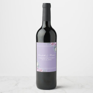 Lavendel Lila Blommig Vin Etikett