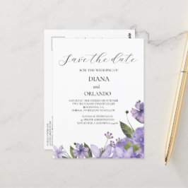 Lavendel lila blommor spara datumet vykort