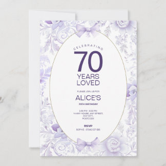 Lavendel & Lila Elegant Blommig Inbjudan