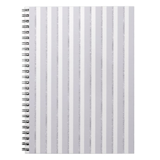 Lavendel Lila Glitterränder   Anteckningsbok (Framsidan)