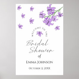 Lavendel Lila Lilja Bröllopsdusch Välkomstskylt Poster