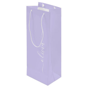 Lavendel Lila Modernt Skript Flicka Monogram Namn