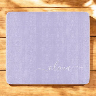Lavendel Lila Modernt Skript Flickaktigt Monogram 