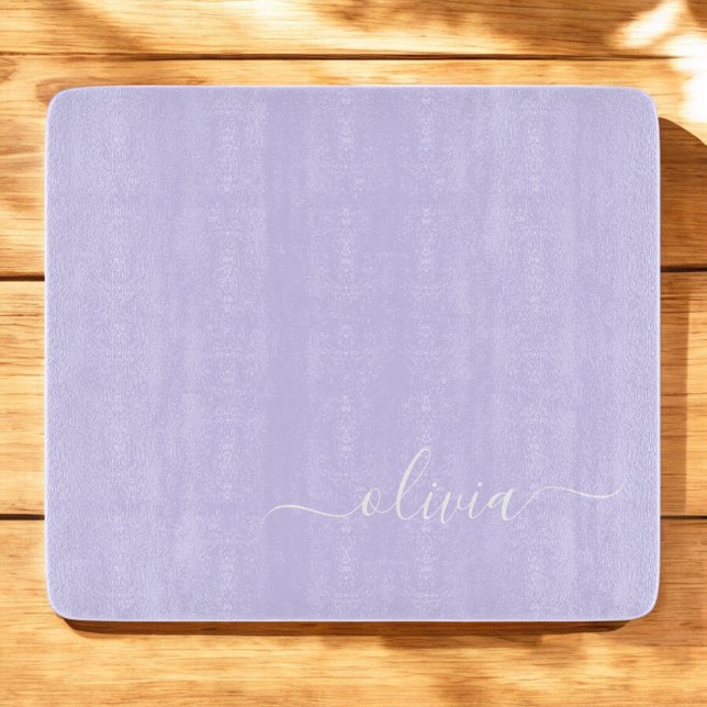 Lavendel Lila Modernt Skript Flickaktigt Monogram  (Skapare uppladdad)